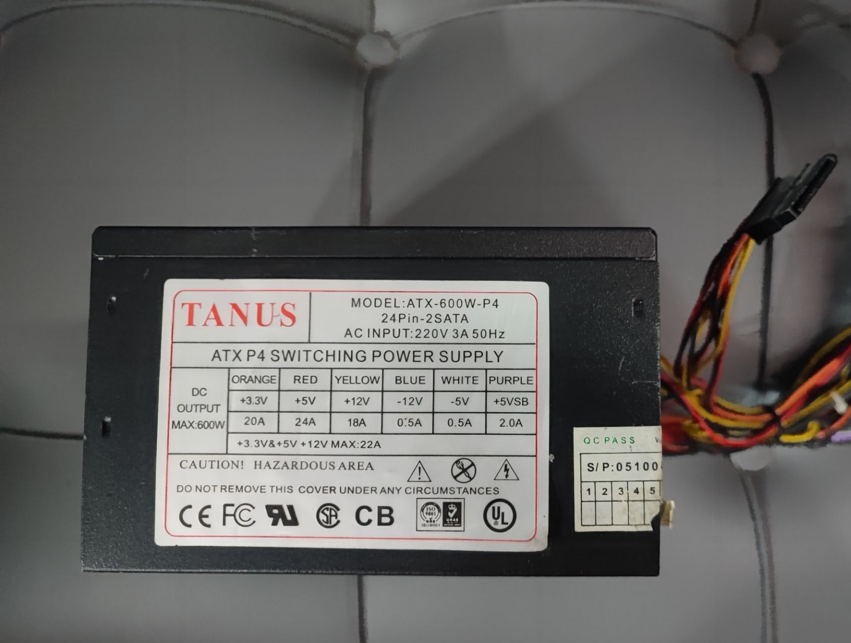 پاور TANUS  استوک سالم - با گارانتی یک  ماهه -  ATX-600w