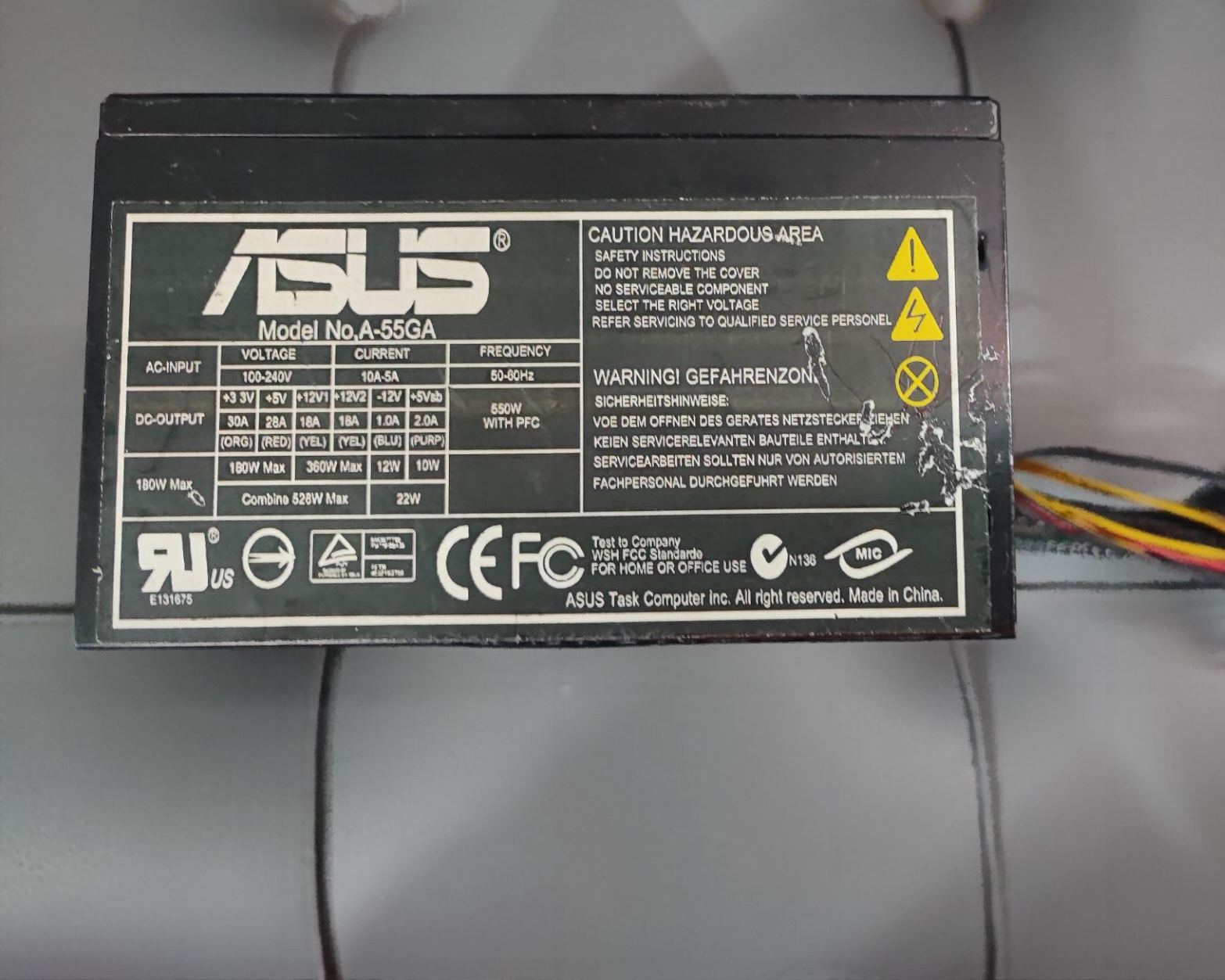 پاور ASUS  استوک سالم - با گارانتی یک  ماهه  Model No,A-55GA